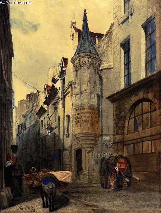 Wikioo.org - The Encyclopedia of Fine Arts - Painting, Artwork by Thomas Shotter Boys - Maison de l'amiral coligny, rue bailleul, paris, france