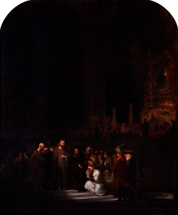 WikiOO.org – 美術百科全書 - 繪畫，作品 William Holman Hunt - 女子 采取  在  通奸