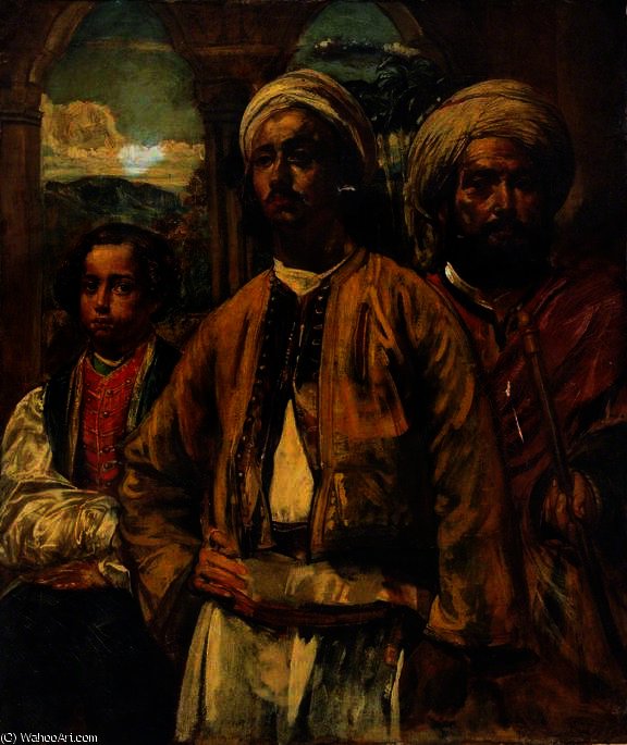 Wikioo.org - The Encyclopedia of Fine Arts - Painting, Artwork by William James Muller - A Moorish Nobleman and His Attendants