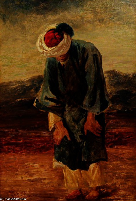 Wikoo.org - موسوعة الفنون الجميلة - اللوحة، العمل الفني William James Muller - A Muslim at Prayer