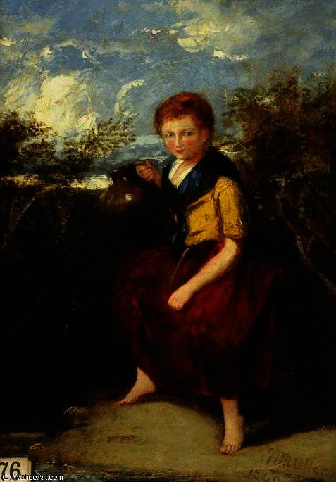 WikiOO.org - Encyclopedia of Fine Arts - Maleri, Artwork William James Muller - A peasant girl