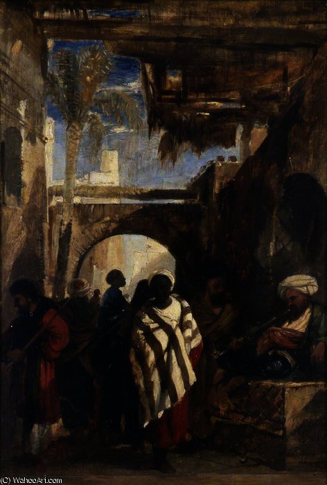 WikiOO.org - Encyclopedia of Fine Arts - Maalaus, taideteos William James Muller - A Street in Cairo