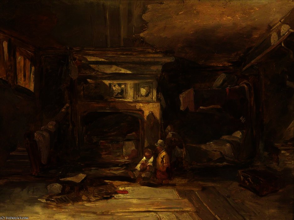 WikiOO.org - Encyclopedia of Fine Arts - Maleri, Artwork William James Muller - A welsh interior