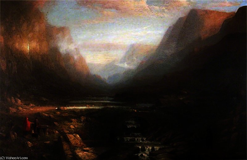 WikiOO.org - Enciclopedia of Fine Arts - Pictura, lucrări de artă William James Muller - Clearing after Rain, Pont Hoogan