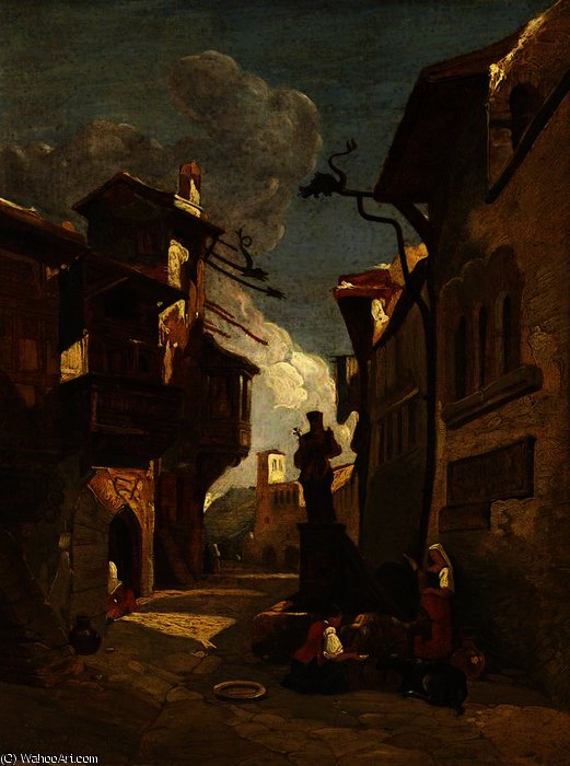 Wikioo.org - The Encyclopedia of Fine Arts - Painting, Artwork by William James Muller - Italian street scene