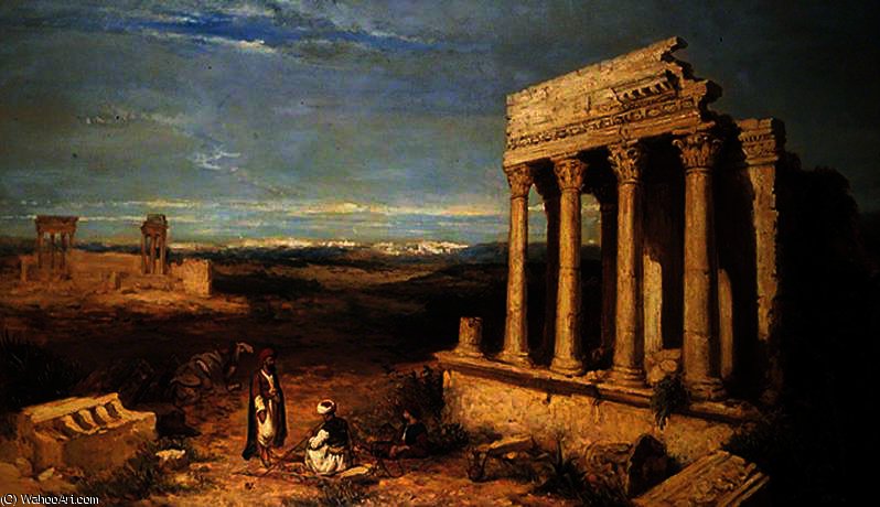 Wikioo.org - The Encyclopedia of Fine Arts - Painting, Artwork by William James Muller - Ruined Temples at Thebes