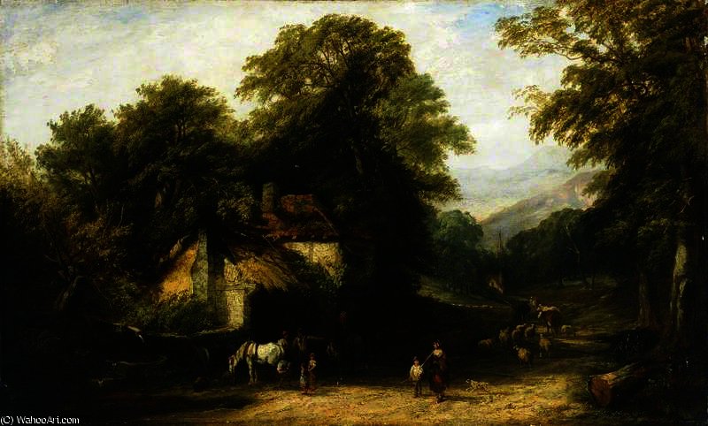 Wikioo.org – L'Encyclopédie des Beaux Arts - Peinture, Oeuvre de William James Muller - le Village Forge