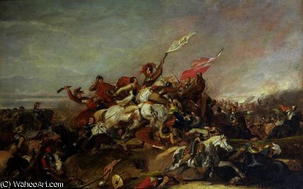 Wikoo.org - موسوعة الفنون الجميلة - اللوحة، العمل الفني Abraham Cooper - The Battle of Marston Moor in