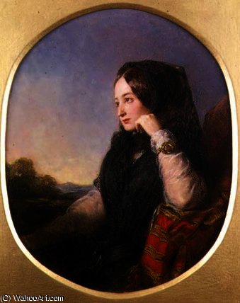 Wikioo.org - The Encyclopedia of Fine Arts - Painting, Artwork by Abraham Solomon - Portrait of Countess Eugenie