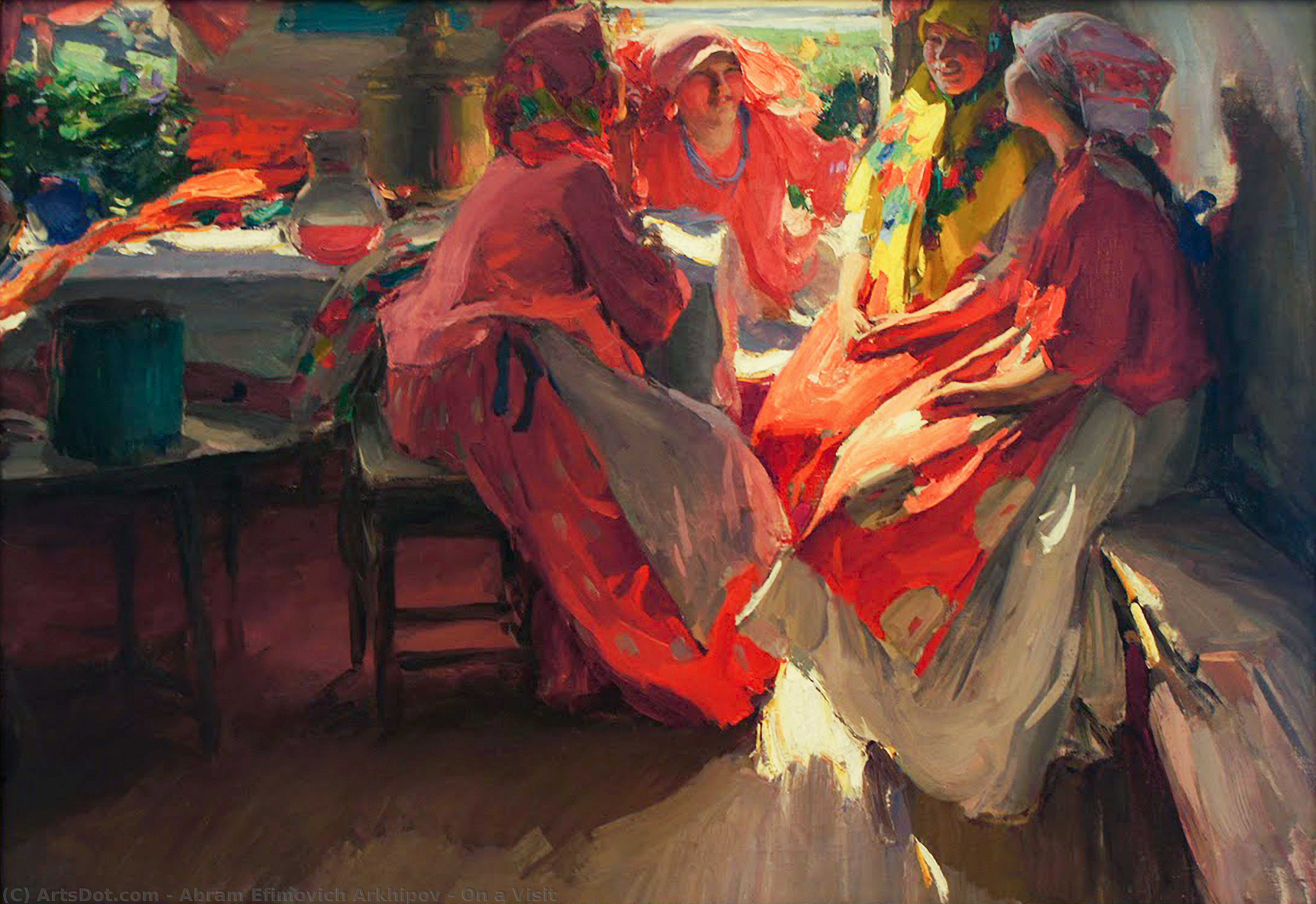 Wikioo.org - The Encyclopedia of Fine Arts - Painting, Artwork by Abram Efimovich Arkhipov - On a Visit