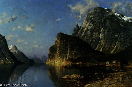 WikiOO.org - Encyclopedia of Fine Arts - Maleri, Artwork Adelsteen Normann - Sogne fjord, norway