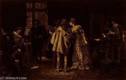 Wikioo.org - The Encyclopedia of Fine Arts - Painting, Artwork by Adolphe Alexandre Lesrel - Conoisseurs at Rembrandt's Studio