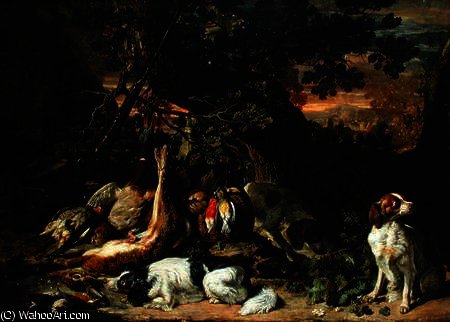 WikiOO.org - Εγκυκλοπαίδεια Καλών Τεχνών - Ζωγραφική, έργα τέχνης Adriaen De Gryef - Rewards of the Hunt