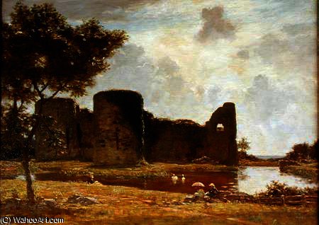 WikiOO.org - Enciclopédia das Belas Artes - Pintura, Arte por Albert Goodwin - Melksham castle