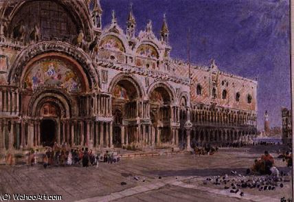 Wikioo.org – La Enciclopedia de las Bellas Artes - Pintura, Obras de arte de Albert Goodwin - San . mark's basílica , venecia