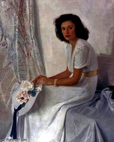 WikiOO.org - Encyclopedia of Fine Arts - Festés, Grafika Albert Herter - Lady in White