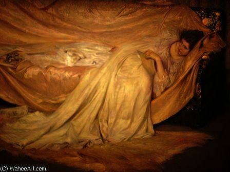WikiOO.org - Encyclopedia of Fine Arts - Maleri, Artwork Albert Herter - Woman on a Couch