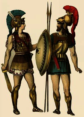 WikiOO.org - Encyclopedia of Fine Arts - Festés, Grafika Albert Kretschmer - Greek warriors