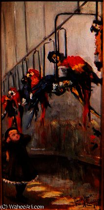 WikiOO.org - אנציקלופדיה לאמנויות יפות - ציור, יצירות אמנות Albert Ludovici - The parrot house