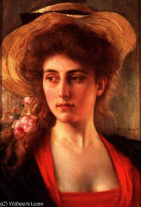 WikiOO.org - Enciclopédia das Belas Artes - Pintura, Arte por Albert Lynch - Painting of the Head of a Woman