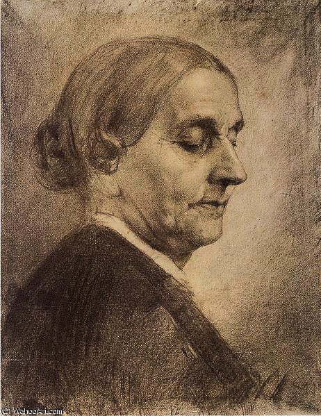 Wikioo.org - The Encyclopedia of Fine Arts - Painting, Artwork by Albin Egger Lienz - Model study, Old woman, half profile