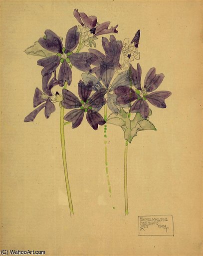 Wikioo.org - Bách khoa toàn thư về mỹ thuật - Vẽ tranh, Tác phẩm nghệ thuật Albin Egger Lienz - Purple mallows, holy island