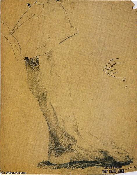 Wikioo.org - The Encyclopedia of Fine Arts - Painting, Artwork by Albin Egger Lienz - Study of a leg