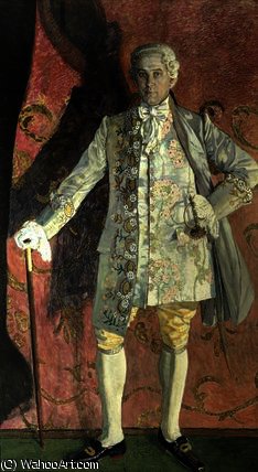 WikiOO.org - Encyclopedia of Fine Arts - Lukisan, Artwork Aleksandr Jakovlevic Golovin - Portrait of Dmitry Smirnov as Chevalier des Grieux