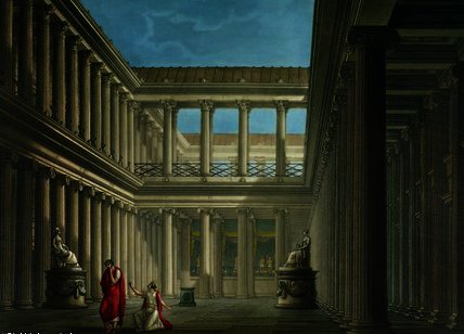 Wikioo.org - Bách khoa toàn thư về mỹ thuật - Vẽ tranh, Tác phẩm nghệ thuật Alessandro Sanquirico - Interior of the Basilica in Pompeii
