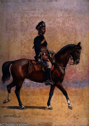 WikiOO.org – 美術百科全書 - 繪畫，作品 Alfred Crowdy Lovett - 士兵 的  的  12th   骑兵