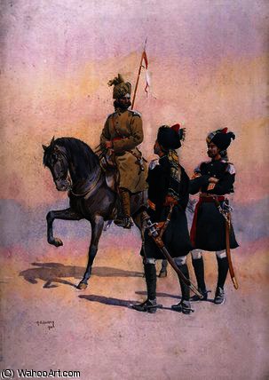 Wikioo.org - สารานุกรมวิจิตรศิลป์ - จิตรกรรม Alfred Crowdy Lovett - Soldier of the 37th Lancers Baluch