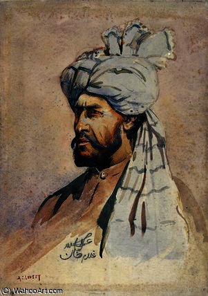 Wikioo.org - The Encyclopedia of Fine Arts - Painting, Artwork by Alfred Crowdy Lovett - Soldier of the Kurram Militia