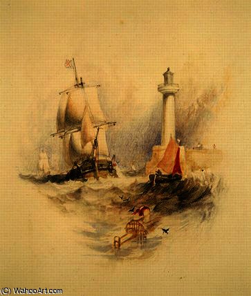 Wikioo.org – La Enciclopedia de las Bellas Artes - Pintura, Obras de arte de Alfred Gomersal Vickers - Puerto de Ramsgate