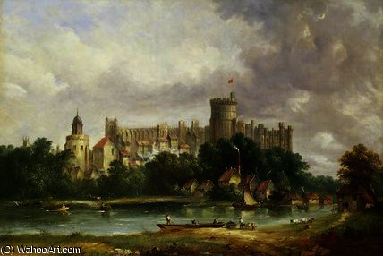 WikiOO.org - دایره المعارف هنرهای زیبا - نقاشی، آثار هنری Alfred Vickers - Windsor Castle-from the Thames