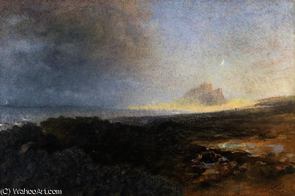 Wikioo.org - The Encyclopedia of Fine Arts - Painting, Artwork by Alfred William Hunt - Bamburgh castle
