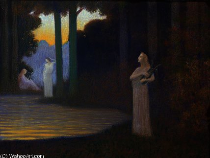 Wikioo.org - The Encyclopedia of Fine Arts - Painting, Artwork by Alphonse Osbert - Lyricism in the Forest