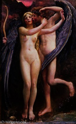 WikiOO.org - Enciclopédia das Belas Artes - Pintura, Arte por Annie Louise Swynnerton - Cupid and Psyche