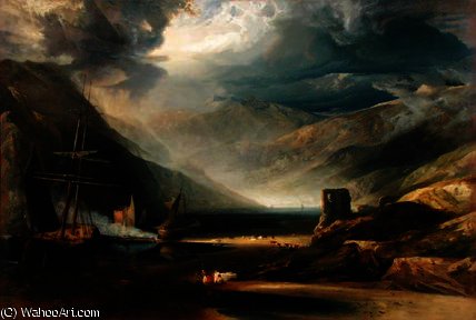 Wikioo.org - The Encyclopedia of Fine Arts - Painting, Artwork by Anthony Vandyke Copley Fielding - A Storm Passing Off on the Coast of Merionethshire