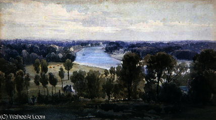 WikiOO.org - Encyclopedia of Fine Arts - Maleri, Artwork Anthony Vandyke Copley Fielding - Richmond hill,