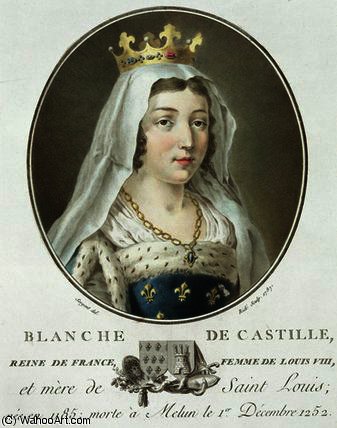WikiOO.org - Енциклопедия за изящни изкуства - Живопис, Произведения на изкуството Antoine Louis Francois Sergent Marceau - Portrait of Blanche de Castille engraved