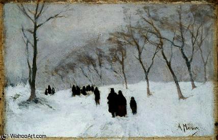 WikiOO.org - Encyclopedia of Fine Arts - Festés, Grafika Anton Mauve - Snow storm