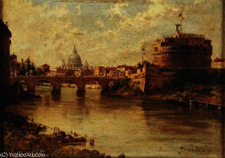Wikioo.org - The Encyclopedia of Fine Arts - Painting, Artwork by Antonietta Brandeis - Castel Sant'Angelo and St. Peter's