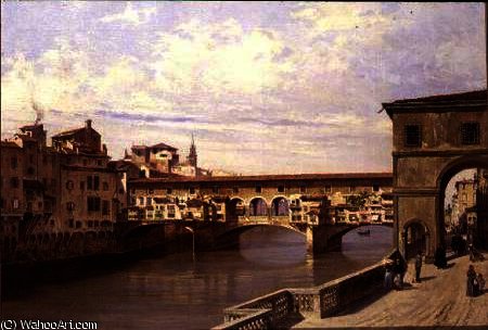 Wikioo.org - The Encyclopedia of Fine Arts - Painting, Artwork by Antonietta Brandeis - The pontevecchio, florence
