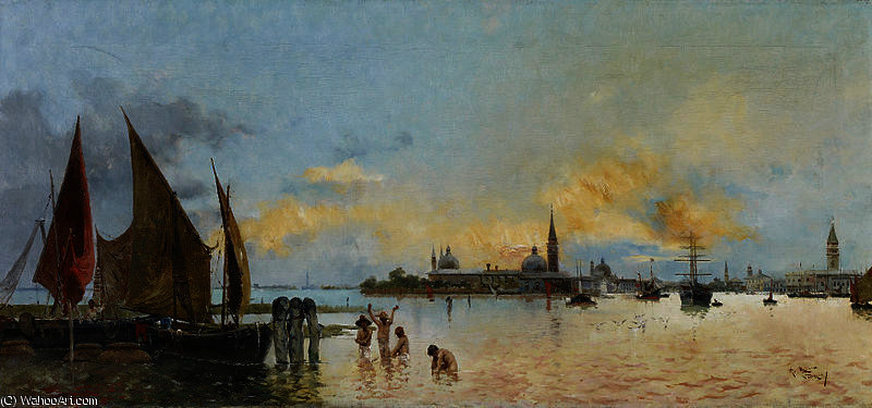 Wikioo.org - The Encyclopedia of Fine Arts - Painting, Artwork by Antonio Maria De Reyna Manescau - Vista de Venecia