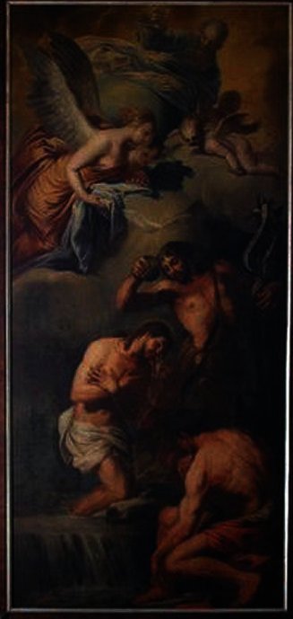 Wikoo.org - موسوعة الفنون الجميلة - اللوحة، العمل الفني Antonio Zanchi - Baptism of Christ