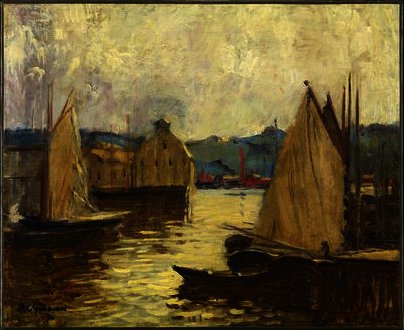 Wikioo.org - The Encyclopedia of Fine Arts - Painting, Artwork by Arthur C. Goodwin - Gloucester harbour