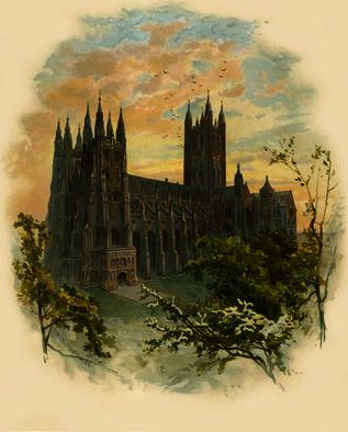 Wikioo.org - The Encyclopedia of Fine Arts - Painting, Artwork by Arthur Wilde Parsons - Canterbury cathedral
