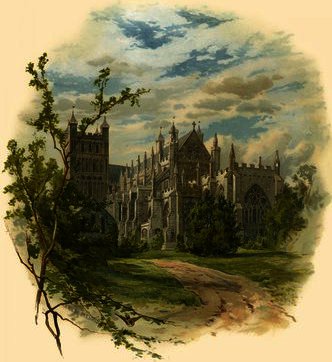 Wikioo.org - The Encyclopedia of Fine Arts - Painting, Artwork by Arthur Wilde Parsons - Exeter cathedral