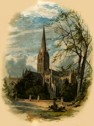 WikiOO.org - Encyclopedia of Fine Arts - Schilderen, Artwork Arthur Wilde Parsons - Salisbury cathedral