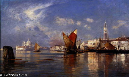 Wikioo.org - The Encyclopedia of Fine Arts - Painting, Artwork by Ascan Lutteroth - On the Lagoon, Venice